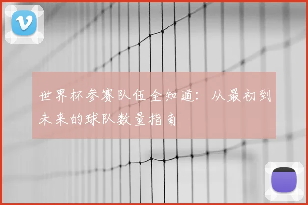 世界杯参赛队伍全知道：从最初到未来的球队数量指南